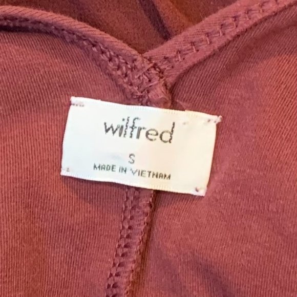Aritzia Wilfred Burgundy Long-Sleeve Bodysuit Blouse Holiday, Sz S - Picture 7 of 7